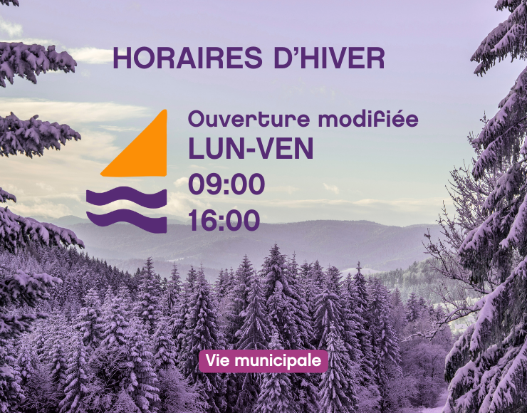 Horaires d&rsquo;ouverture modifiés